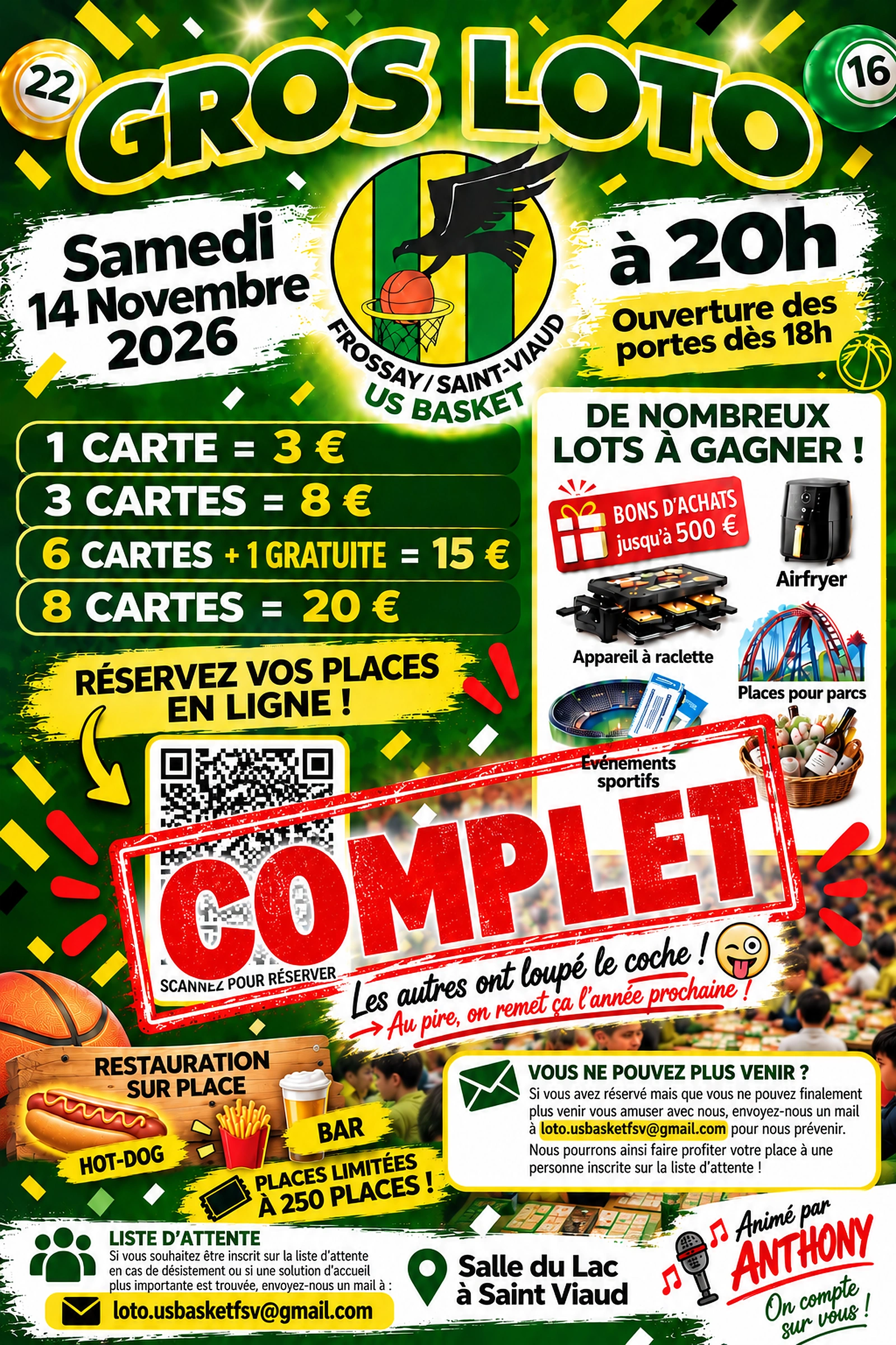 🚨 GROS LOTO DU BASKET : COMPLET ! 🏀🎉